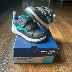 Weebok By Reebok Unisex Toddler Low Sneaker Black Teal Grey US Size 6